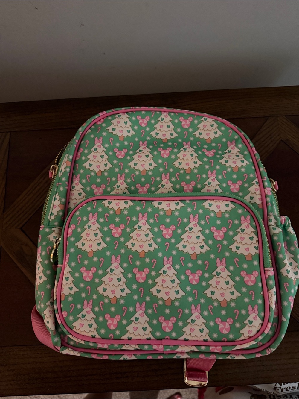 Stoney Clover Lane Disney
Pink and Green Holiday Tree Print Backpack
